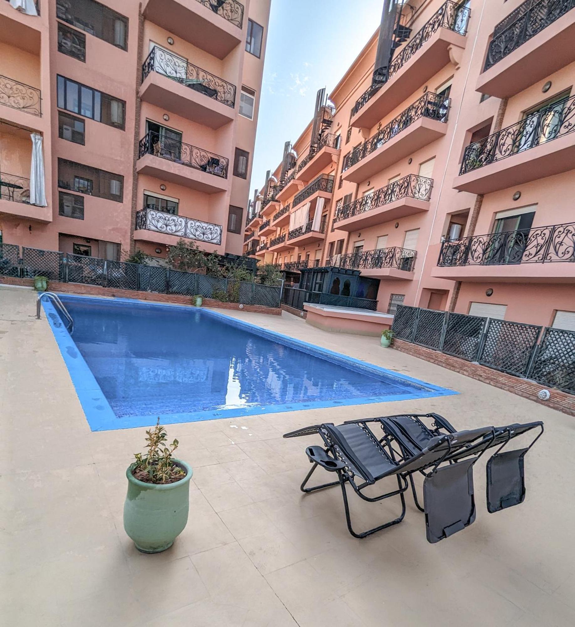Apartement Panoramic View Majorelle Garden With Pool Marraquexe Exterior foto